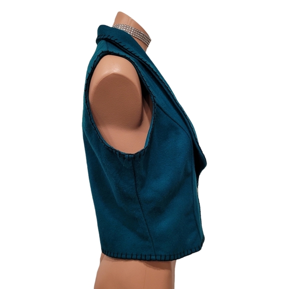 Vintage 80's Side Saddle western cowgirl ranch wool vest SMALL - Picture 2 of 8